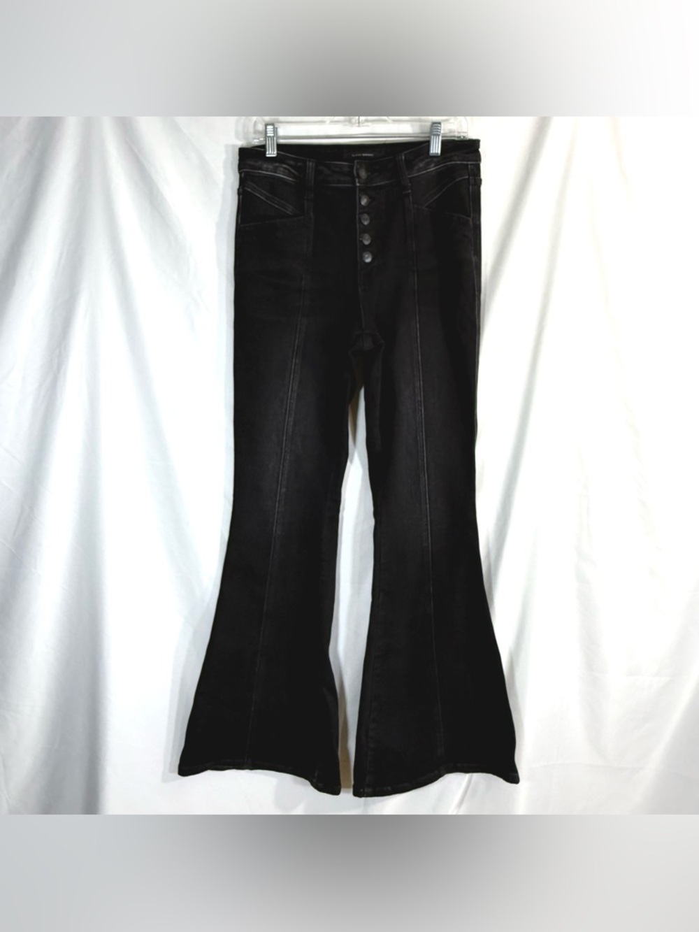 Flying Monkey High Rise Super Flare Stretchy Jeans Size 29 - Picture 6 of 13